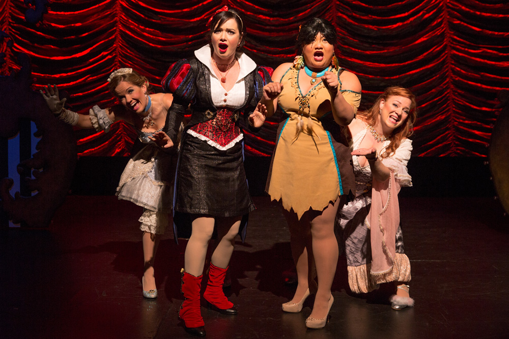 Becky Gulsvig, Michelle Knight, Lulu Picart and Jen Bechter in a scene from DISENCHANTED!